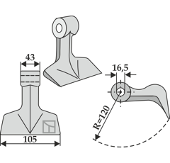 Marteau pour broyeur FERRI 0901048 adaptable - Blacksteel©