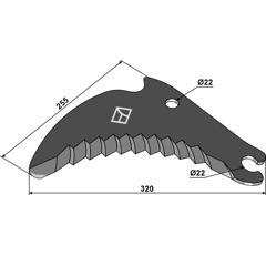 Rundballenmesser für Presse VICON VF1665.0699 Nachbau