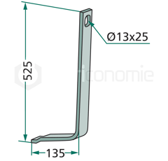 Verstärkungsfeder 525 x 135 mm für Sämaschine - Nachbau