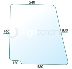 Vitre de porte supérieure de machine agricole FORD 83914255 adaptable