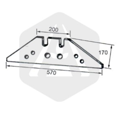 Contre-sep charrue KVERNELAND réversible-court KK073608 adaptable