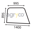 Vitre laterale droite - plate - teintee pour téléscopique JCB 334/Y1604 adaptable