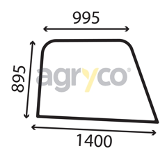 Vitre laterale droite - plate - teintee pour téléscopique JCB 334/Y1604 adaptable