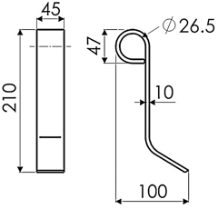 Fléau 210 mm pour broyeur SPITOR adaptable