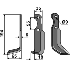 Fräsmesser Links 194 x 35 Bertolini Nachbau