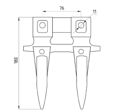 Doigt double pour barre de coupe NEW HOLLAND 80379720 adaptable