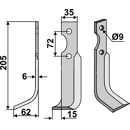 Fräsmesser Links 205 x 35 Casorzo Nachbau