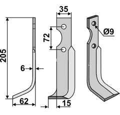 Fräsmesser Links 205 x 35 Casorzo Nachbau