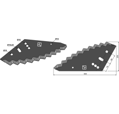 Couteau carbure pour mélangeuse SILOKING 1050266 adaptable - Blacksteel©