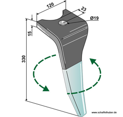 Kreiseleggenzinken,  beschichtet - links RHAMA07LDURA RH  Amazone