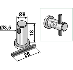 Piton 18x8 pour broyeur CARROY ET GIRAUDON adaptable - Blacksteel©