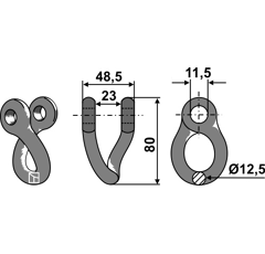 Manille 80x48,5 pour broyeur MULAG adaptable - Blacksteel©