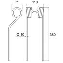 Dent réversible pour faneuse DEUTZ-FAHR VF16502744 origine