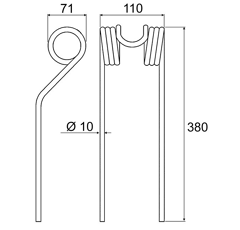 Dent réversible pour faneuse DEUTZ-FAHR VF16502744 origine