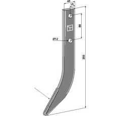 Diente para aporcador BASELIER FK090040 Struik FK090040 adaptable - BlackSteel©