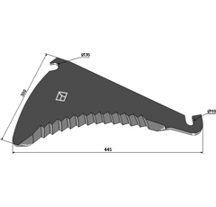 Couteau pour autochargeuse KEMPER 74810 adaptable- BlackSteel©