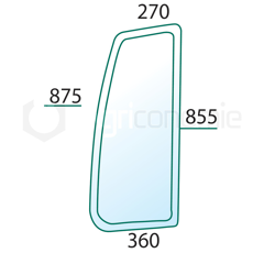 Vitre latérale Dr. pour machine agricole HÜRLIMANN 04424511 adaptable