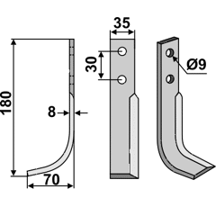 Fräsmesser Links 180 x 35 Goldoni Nachbau