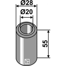 Buchse 55x20 für Häcksler MULAG – Nachbau  