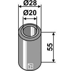 Entretoise 55x20 pour broyeur MULAG adaptable - Blacksteel©
