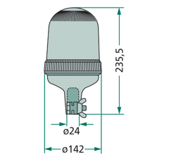 Gyrophare orange Halogène H1 - 12V55W