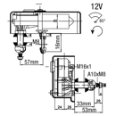 Moteur d'essuie-glace pour chargeur télescopique MERLO 045718 adaptable