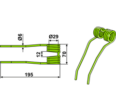 Federzinken für Häcksler CLAAS 9862900 Nachbau