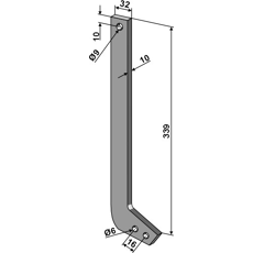 Dent 339 x 32 mm pour herse adaptable - BlackSteel©