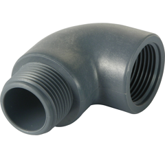 Raccord coudé 90° mâle/femelle adaptable