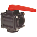 Vanne manuelle ARAG 3 voies vertical 3" sphère plastique