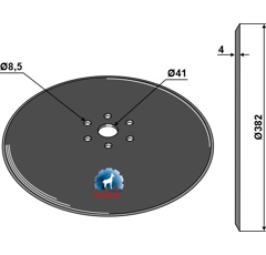 Disque lisse Ø382x4 mm pour semoir SALFORD CT501540 adaptable - Blacksteel©