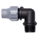 Lockverbinder für Tropf- und PE-Rohre, Winkel 16 mm x 3/4“, AG