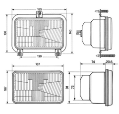 Phare avant pour tracteur NEW HOLLAND 5165824 adaptable