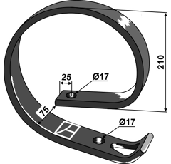 Ressort pour cultivateur KONGSKILDE 101000836 adaptable