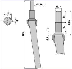 Kreiseleggenzinken - rechts / links RH11D Vigolo Nachbau