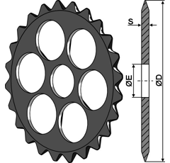 Roue étoile pour rouleau DAL-BO 15385 adaptable - BlackSteel©
