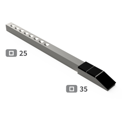 Barre carrelet : 25 x 25 avec embout 35 carbure ACTISOL 19200004 adaptable