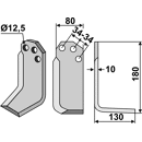 Fräsmesser Rechts 180 x 80 Carraro CRR04R Nachbau