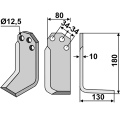 Fräsmesser Rechts 180 x 80 Carraro CRR04R Nachbau