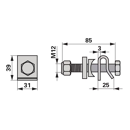 Fixation de dent pour andaineur KRONE 2650610 adaptable