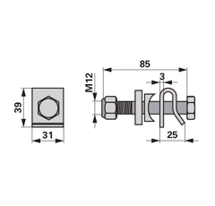Fixation de dent pour andaineur KRONE 2650610 adaptable