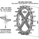 Roue à came Ø 550 mm avec demi moyeu G adaptable - BlackSteel©