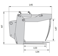 Fourches à fumier 2200 mm pour chariot téléscopique - CAM adaptable