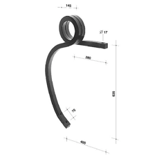 Dent carrée droite pour cultivateur HC118 adaptable