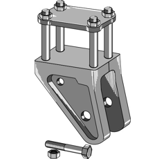 Bride de fixation complet 100 x 100 mm adaptable BlackSteel©