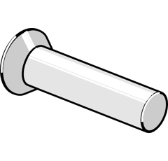 Rivet à tête fraisée ou conique 5 x 25 mm adaptable