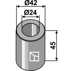 Entretoise 45x24 pour broyeur SAUERBURGER adaptable - Blacksteel©