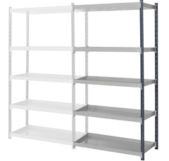 Extension d'étagère 200x100x60 cm en acier avec rétention de rangement