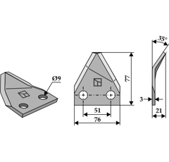 Couteau pour autochargeuse MARMIX 365SX adaptable - Blacksteel©