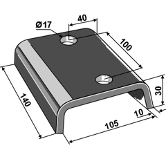Halter f. Zinken 140 x 105 x 10 mm Nachbau